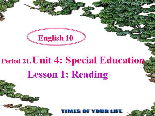 Unit 4. Special education