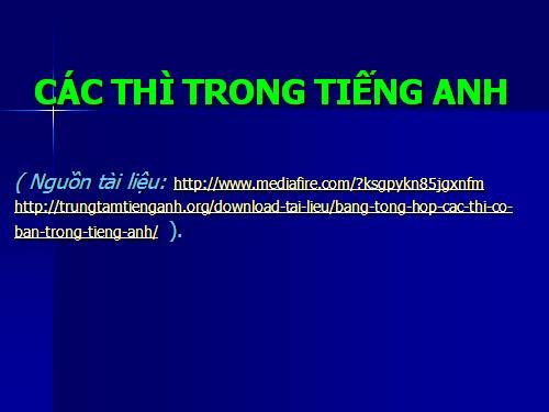 tong hop cac thi tieng anh