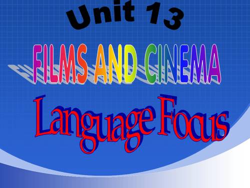 Unit 13. Films and cinema