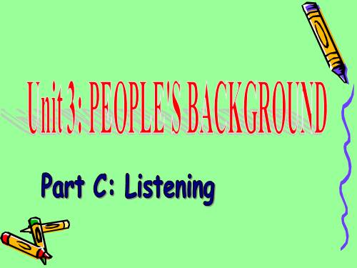 Unit 3. People's background