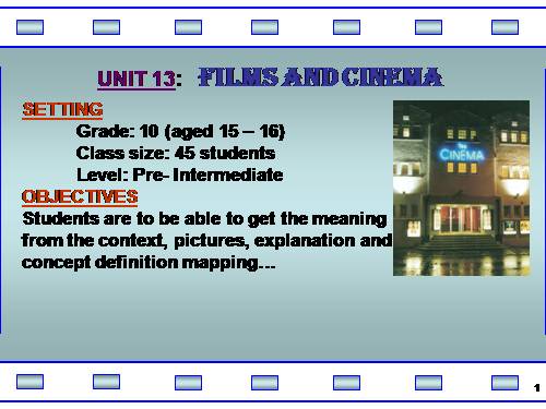 Unit 13. Films and cinema