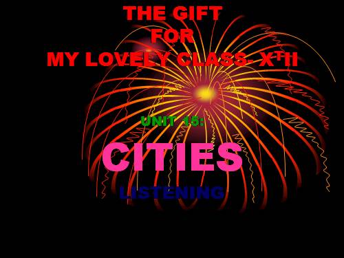 Unit 15. Cities