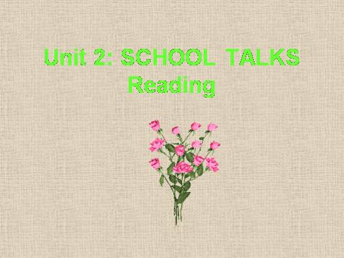 Unit 2. School talks