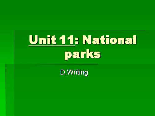 Unit 11. National parks