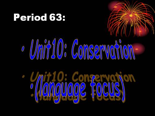 Unit 10. Conservation