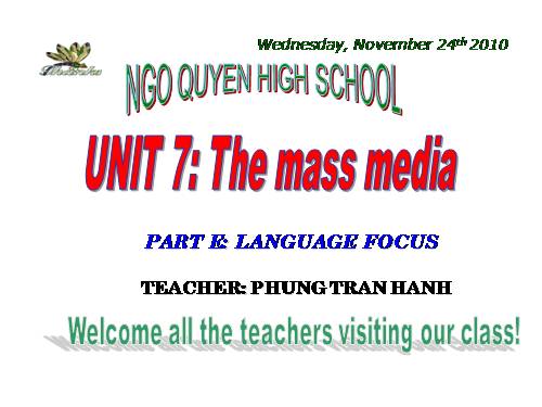 Unit 7. The mass media