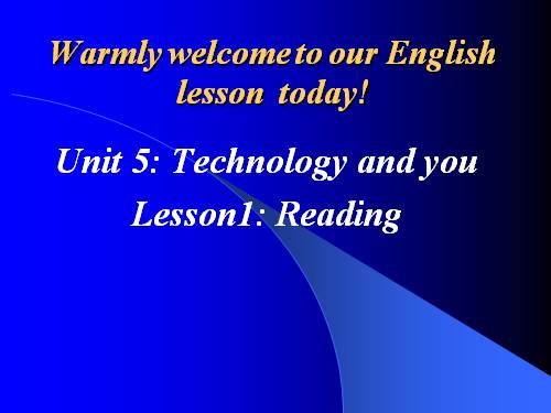 Unit 5. Technology and you