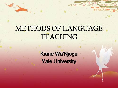 methods of language teaching