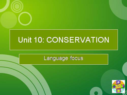 Unit 10. Conservation