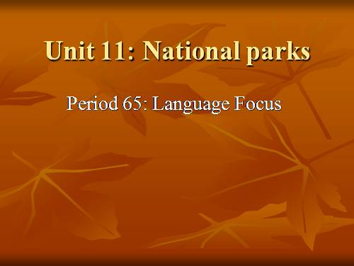 Unit 11. National parks