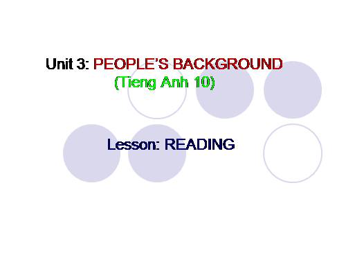 Unit 3. People's background