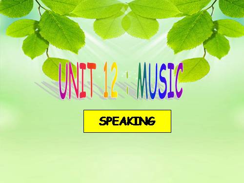 Unit 12. Music