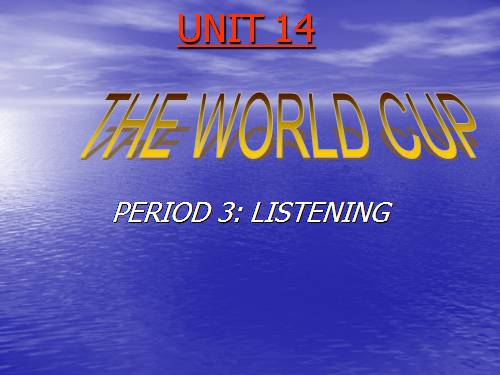 Unit 14. The world cup