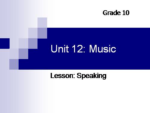 Unit 12. Music