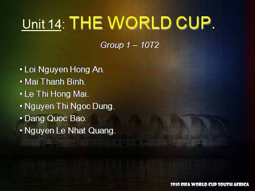 Unit 14. The world cup