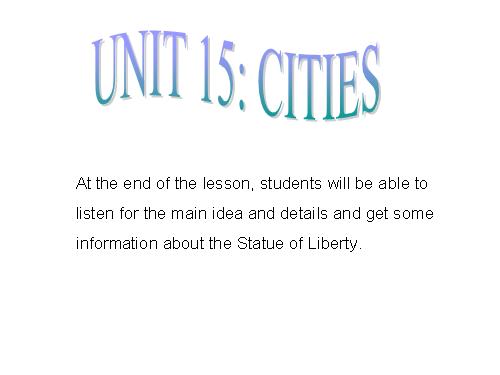 Unit 15. Cities