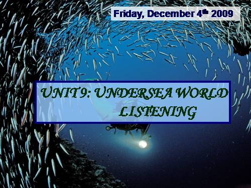 Unit 9. Undersea world