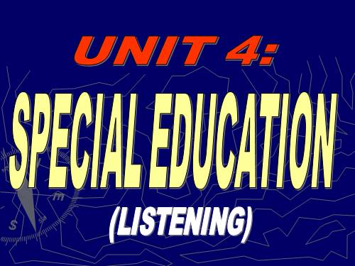 Unit 4. Special education