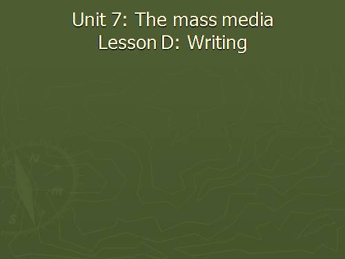 Unit 7. The mass media