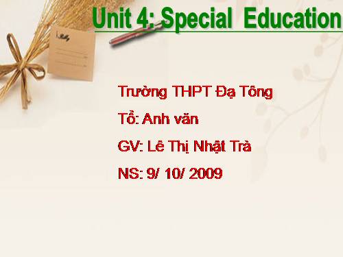 Unit 4. Special education