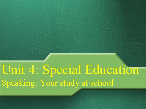 Unit 4. Special education