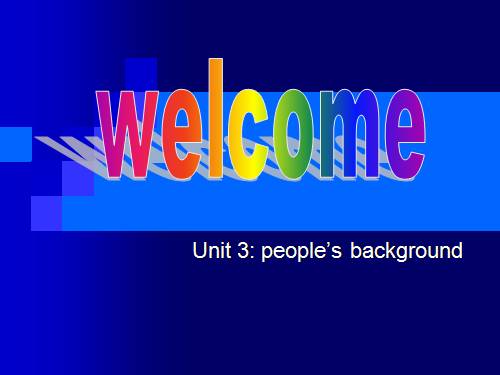 Unit 3. People's background