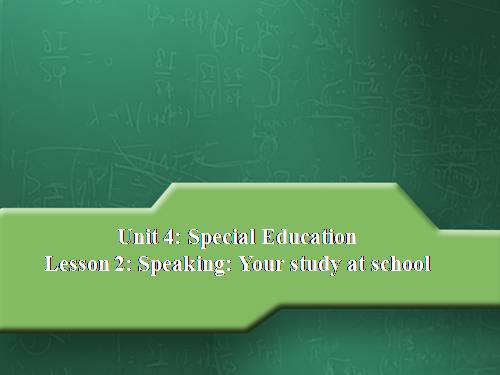 Unit 4. Special education