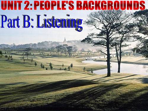 Unit 3. People's background