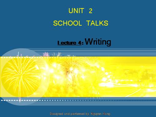 Unit 2. School talks