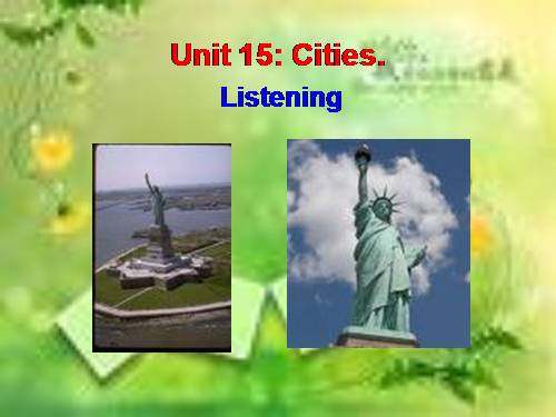 Unit 15. Cities