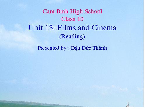 Unit 13. Films and cinema