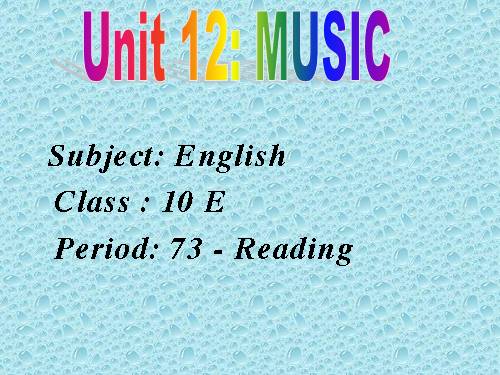 Unit 12. Music