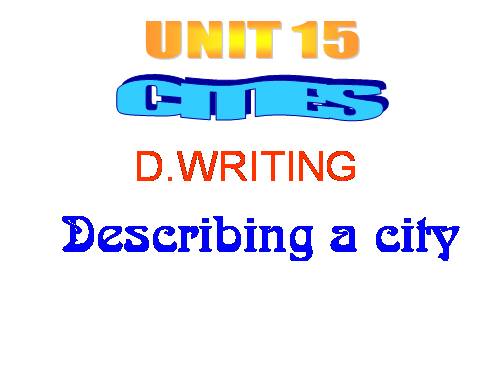 Unit 15. Cities