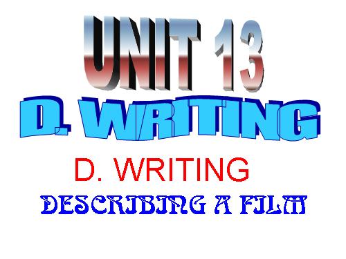 Unit 13. Films and cinema