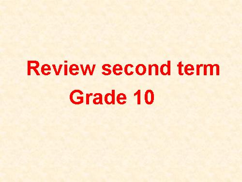 Review second term 10