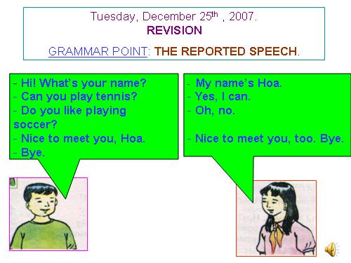 Language focus-Reported speech