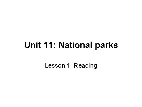 Unit 11. National parks