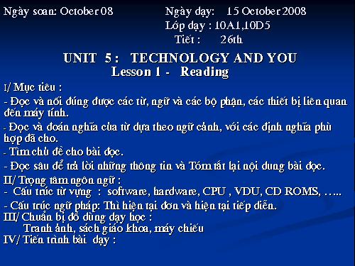 Unit 5. Technology and you