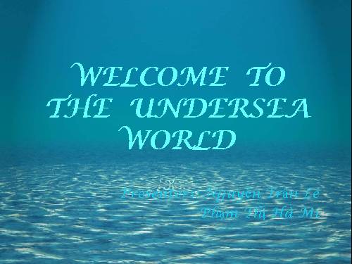 Unit 9. Undersea world