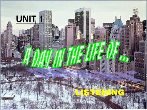 Unit 1. A day in the life of