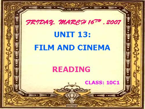 Unit 13. Films and cinema