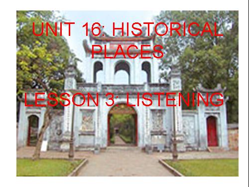 Unit 16. Historical places