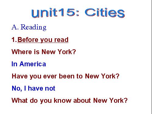 Unit 15. Cities