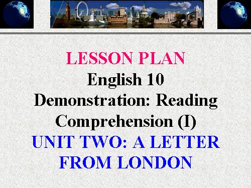Unit 2: A letter from London