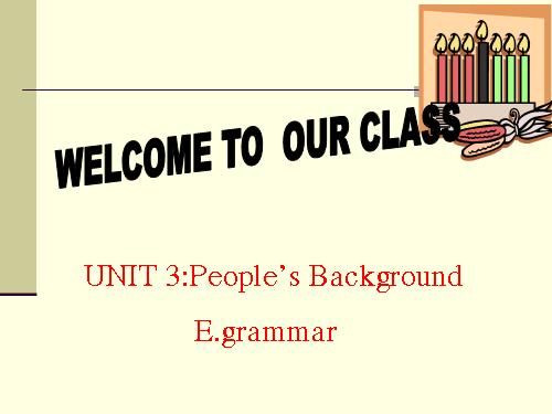 Unit 3. People's background