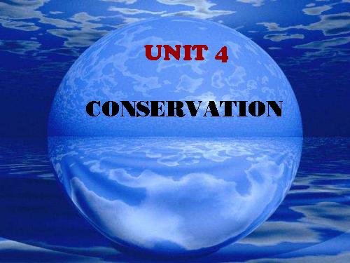 Unit 10. Conservation