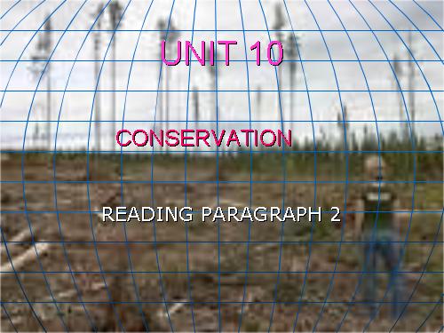 Unit 10. Conservation