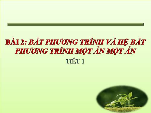 Chương IV. §2. Bất phương trình và hệ bất phương trình một ẩn