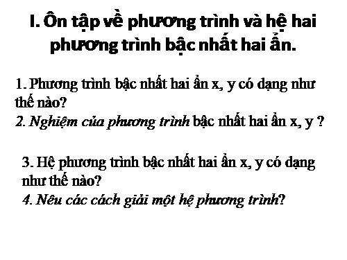 Chương III. §3. Phương trình và hệ phương trình bậc nhất nhiều ẩn