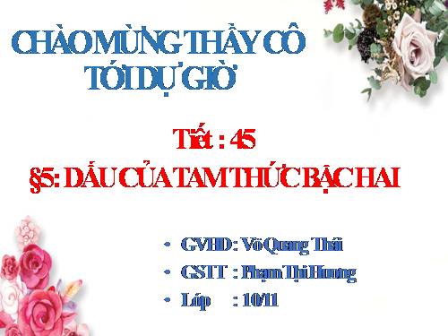 Chương IV. §5. Dấu của tam thức bậc hai